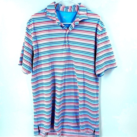 Johnnie-O Stripped Polo ShortSleeve Golf Shirt - Picture 1 of 6